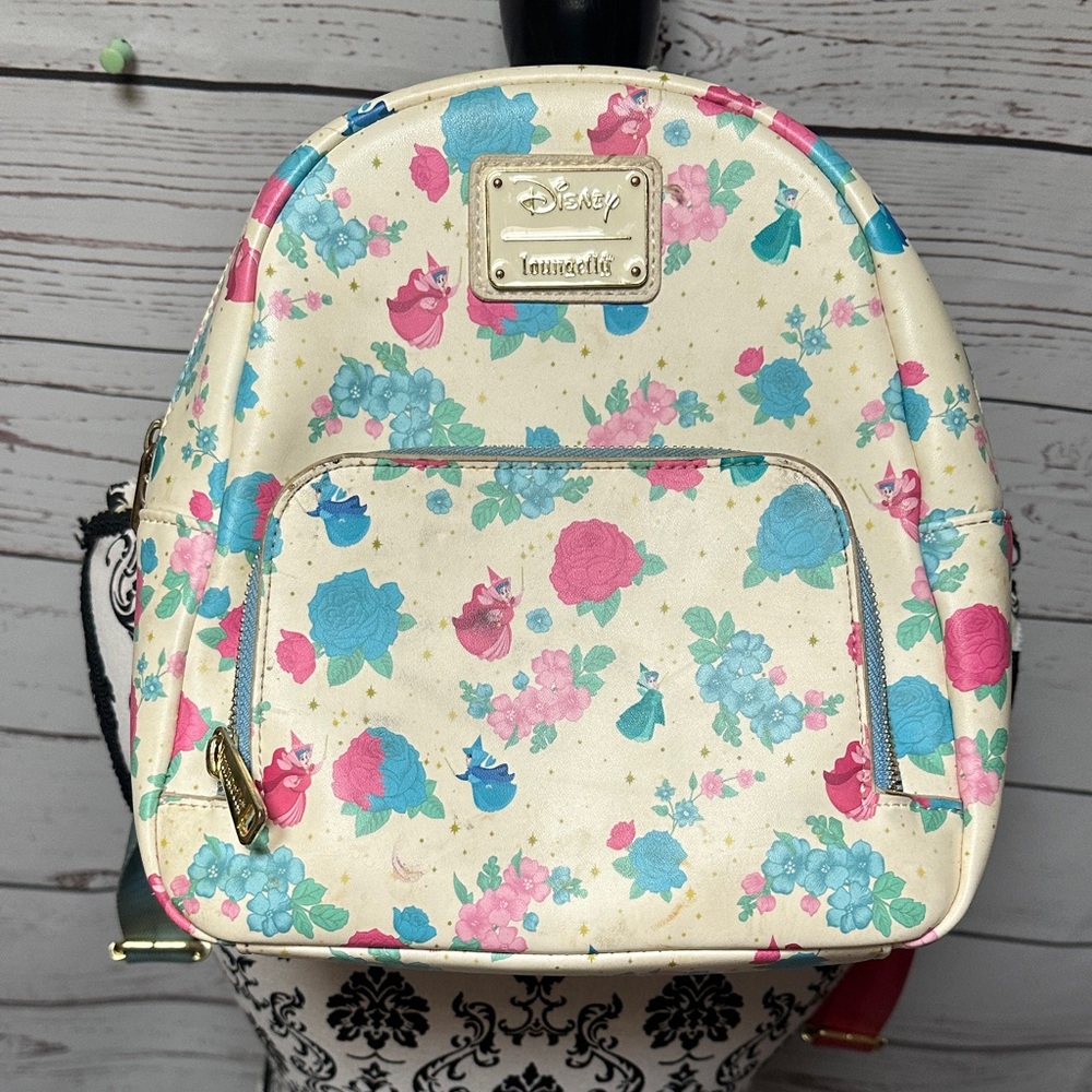 Loungefly Disney Cream Floral Backpack